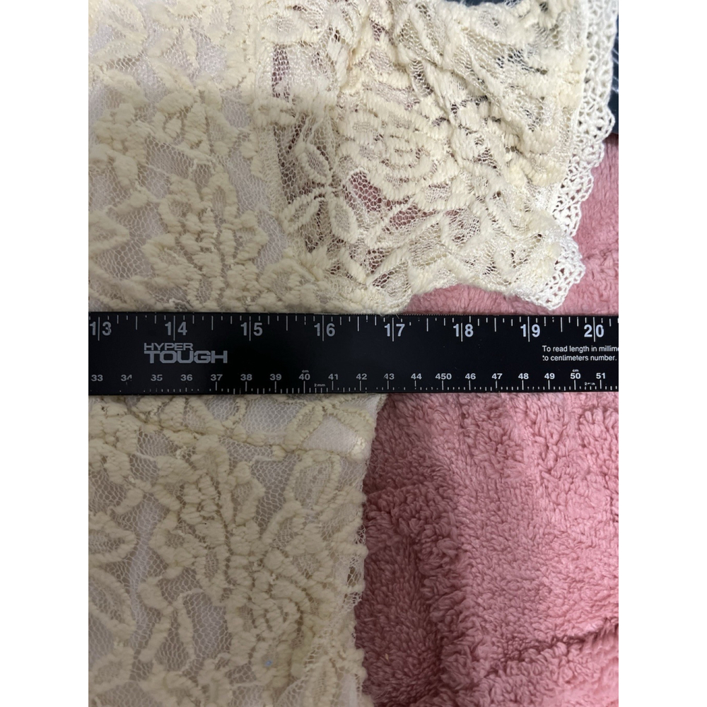 A'reve Cream L Sheer‎ Lace Crochet Trim Gauzy Fairy Whimsical Romantic Floral - Picture 15 of 16
